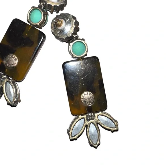 J. Crew Tortoiseshell & Turquoise Earrings | Statement Jewelry - Picture 8 of 9